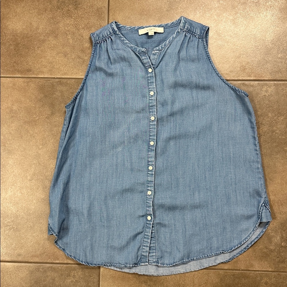 Loft brand. Denim sleeveless top.